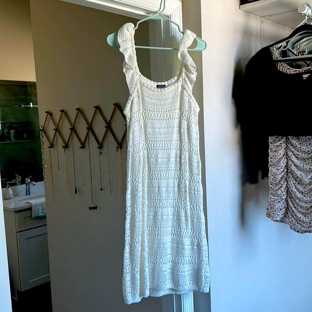 Crochet Mini Dress -lightly lined and not see through!